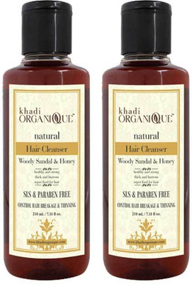 

Khadi organique Shampoo/hair cleanser Woody Sandal and Honey(420 ml)