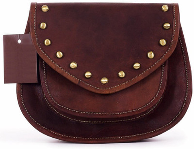 

RSN Girls Casual Brown Genuine Leather Sling Bag