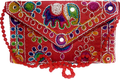 

KASIA Women Evening/Party Red Cotton, Silk Sling Bag