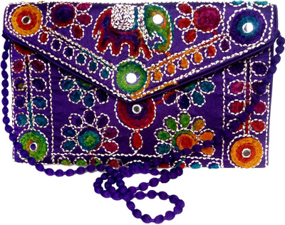 

KASIA Women Evening/Party Purple Cotton, Silk Sling Bag
