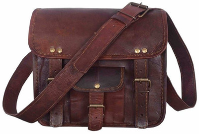 

RSN Men & Women Casual Brown Genuine Leather Sling Bag
