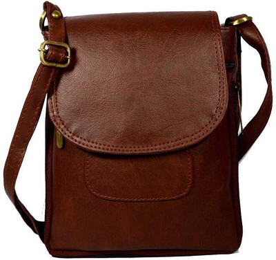 

VARSHA FASHION ACCESSORIES Girls Casual, Evening/Party, Formal, Sports Brown Leatherette Sling Bag