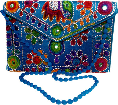 

KASIA Women Evening/Party Blue Cotton, Silk Sling Bag