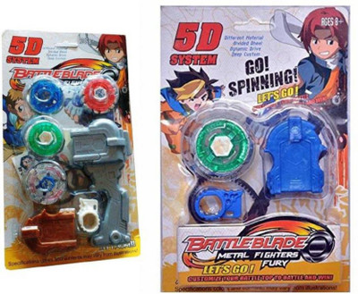 

skyler 5D System Beyblade Set with Handle Launcher Metal Master Fury Fighters(2 pcs) (Multicolor)(Multicolor)