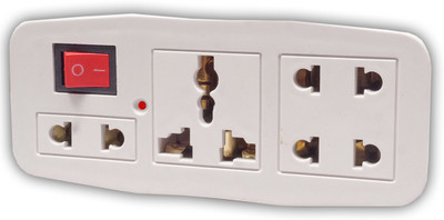 

Girish Universal World Wide Travel Power Plug Adapter(2pin) 1 Socket Surge Protector(White)
