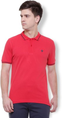 VAN HEUSEN Solid Men Polo Neck Red T-Shirt