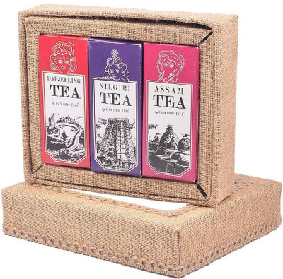 

Golden Tips 3-in-1 Darjeeling, Nilgiri & Assam - Jute Box, 3x50g Black Tea(150 g, Box)