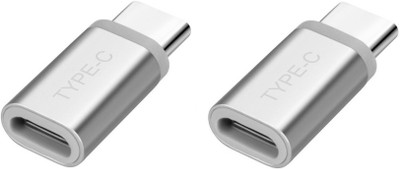 

OLECTRA PACK OF 2 MICRO USB FEMALE TO C TYPE MALE METAL BODY CONVERTER CHARGING ADAPTER USB Adapter(Silver)