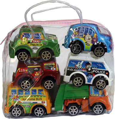 

Effe Shoppe Cute car set Of 6 - Big Friction Cars for Toddlers(Multicolor)