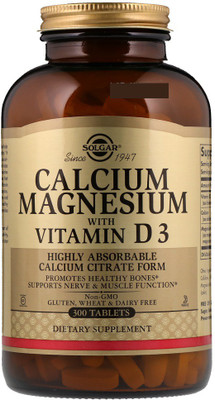

Solgar Solgar, Calcium Magnesium with Vitamin D3, 300 Tablets(300 No)