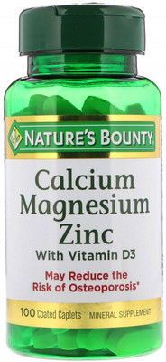 

Nature's Bounty Nature's Bounty, Calcium Magnesium Zinc with Vitamin D3, 100 Coated Caplets(100 No)