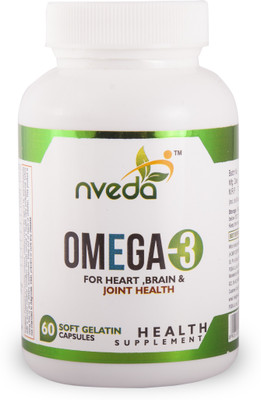 

Nveda Omega 3 Supplements 60 Softgels ( 1000 mg Omega 3 , with 180 mg EPA & 120 mg DHA)(60 No)