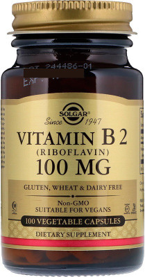 

Solgar Solgar, Vitamin B2 (Riboflavin), 100 mg, 100 Vegetable Capsules(100 No)