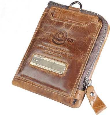 

Shoprider Men Tan Genuine Leather Wallet(8 Card Slots)