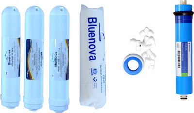 

Bluenova RO Service kit including Inline set, Pentair 75 GPD membrane and accessories Solid Filter Cartridge(0.005, Pack of 7)