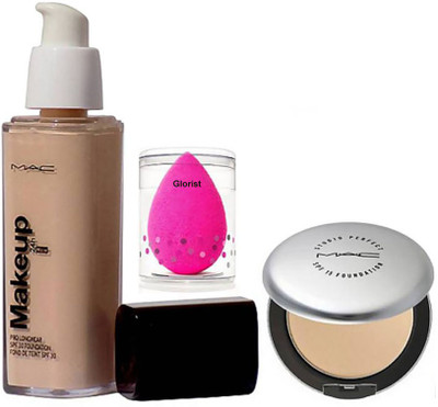 

glorist Puff, Mac Makeup Pro Longwear Foundation Spf 10,Studio Prefect Compact(Set of 3)