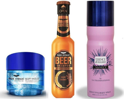 

HAMD ESSEND VANITY,SOFT HOLD GEL& SHINY BOUNCY SHAMPOO(Set of 3)