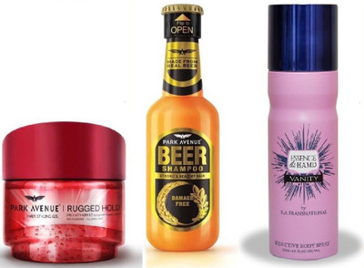 

HAMD ESSEND VANITY,RUGGED HOLD GEL& DAMAGE FREE SHAMPOO(Set of 3)