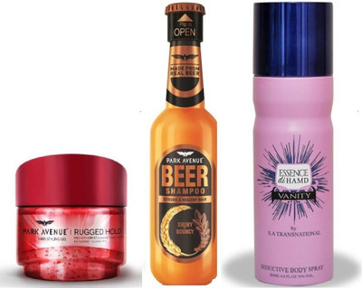 

HAMD ESSEND VANITY,RUGGED HOLD GEL& SHINY BOUNCY SHAMPOO(Set of 3)