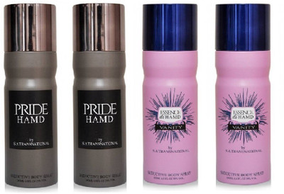 

HAMD PRIDE & VANITY Body Spray - For Men & Women(800 ml, Pack of 4)