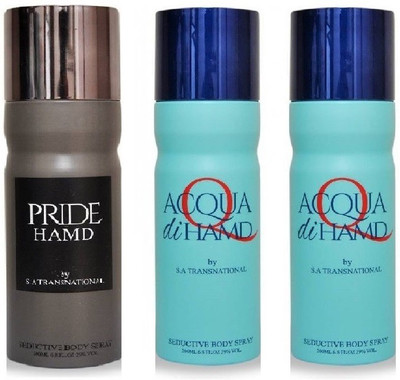 

HAMD PRIDE & ACQUA Body Spray - For Men & Women(600 ml, Pack of 3)