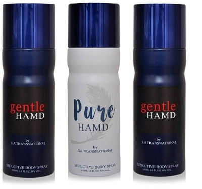 

HAMD PURE & GENTLE Body Spray - For Men & Women(600 ml, Pack of 3)