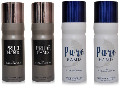 HAMD PRIDE & PURE Body Spray - For Men & Women(800 ml, Pack of 4)