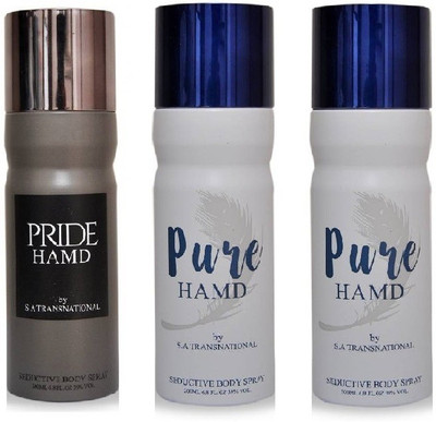 

HAMD PRIDE & PURE Body Spray - For Men & Women(600 ml, Pack of 3)