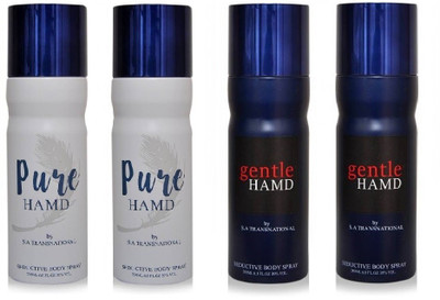 

HAMD GENTLE & PURE Body Spray - For Men & Women(800 ml, Pack of 4)