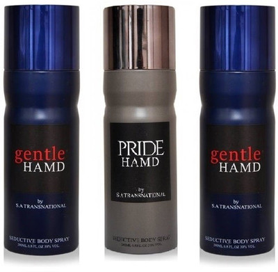 

HAMD PRIDE & GENTLE Body Spray - For Men & Women(600 ml, Pack of 3)