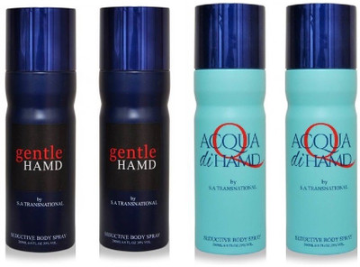 

HAMD GENTLE & ACQUA Body Spray - For Men & Women(800 ml, Pack of 4)