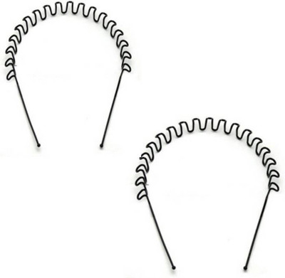 

KashQueen Metal Zig Zag Casual Unisex Hair Band (Black) Hair Band(Black)