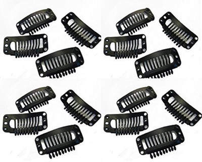 

Param Hair Extension U Shape Snap Clips for Weft Wigs Black (Pack of 16) Hair Clip (Black) Hair Clip(Black)