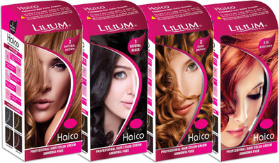 

Lilium Herbal Haico Professional Natural Color Pack of 4 Hair Color(Natural Color)