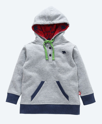 

Nino Bambino Full Sleeve Printed Baby Boy's Jacket, Grey