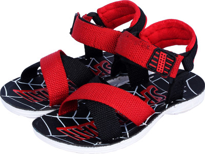 

PU PEHCHAAN Boys & Girls Velcro Flats(Multicolor, Black red