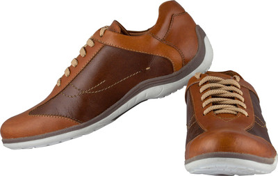 TZARO Genuine Leather Sneaker - Maniac Lace Up For Men(Tan , 11)