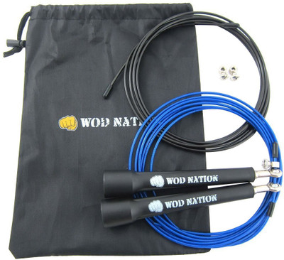 

WOD Nation Speed Jump Rope Ball Bearing Skipping Rope(Black, Blue, Length: 25 cm)