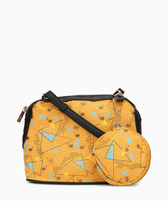 

Global Desi Women Casual Yellow PU Sling Bag
