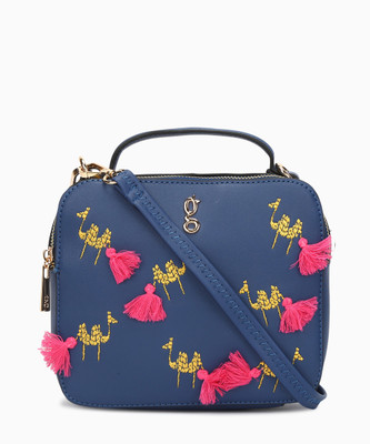 

Global Desi Women Casual Blue PU Sling Bag