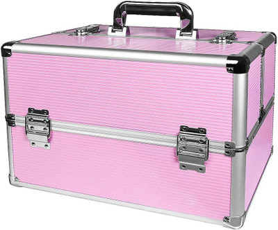 

House of Quirk Make Up Train Jewellery Makeup Box Vanity Box(Pink)