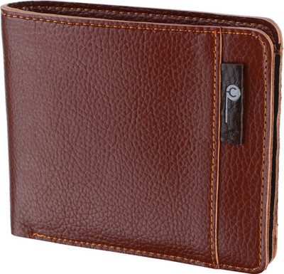 

OM Men Brown Genuine Leather Wallet(3 Card Slots)