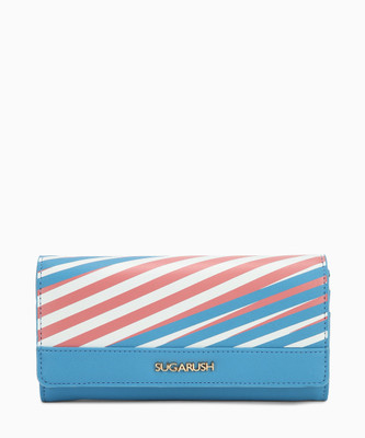 

SUGARUSH Women Blue Artificial Leather Wallet(9 Card Slots), Lt.blue
