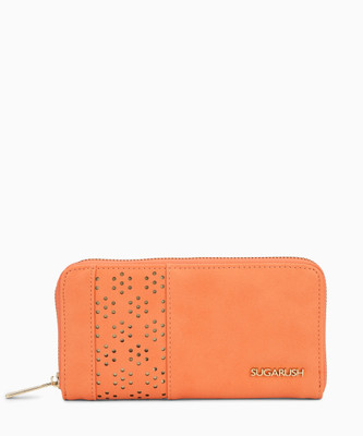 

SUGARUSH Women Orange Artificial Leather Wallet(12 Card Slots), Peach