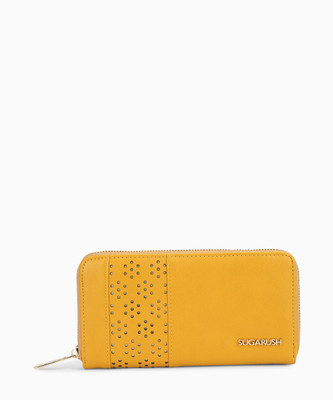 

SUGARUSH Women Yellow Artificial Leather Wallet(12 Card Slots)