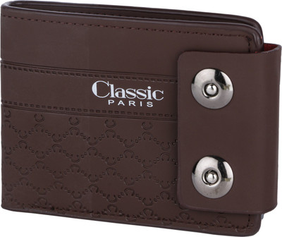 

OM Men Brown Genuine Leather Wallet(3 Card Slots)