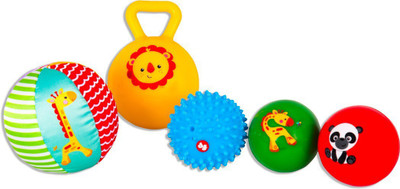 

The Kiddy Depot Basic Baby Training Ball Set For Newborn Kids - 5 Pc Set Rattle(Multicolor)