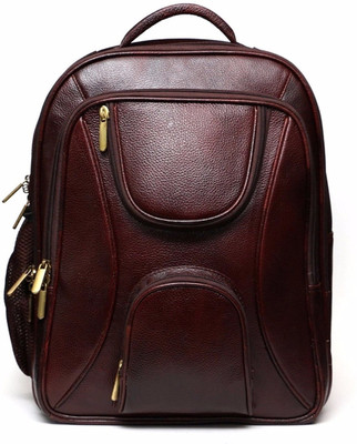 

GENUINE LEATHER Laptop Backpack 15 L Laptop Backpack(Brown)