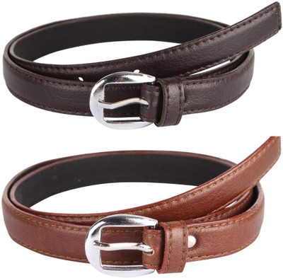 

HT Collections Women Casual Brown, Tan Genuine Leather Belt