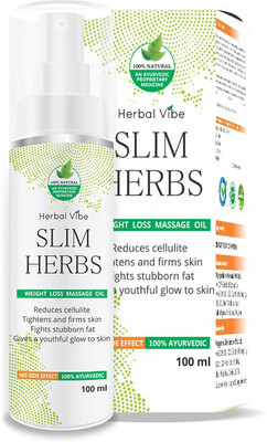 

Herbal Vibe Slim Herbs Fat Burning Oil For Stomach, Hips, Thighs, Body - 100% Ayurvedic(100 ml)